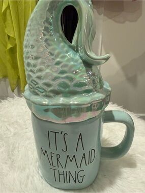 Disney Aqua Iridescent Mermaid Tail Ceramic Mug